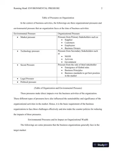 Organizational and Environmental Pressures on Organizations - Page 3 preview image