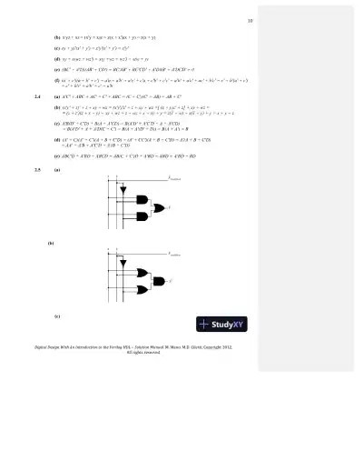 Solution Manual For Digital Design, 5th Edition - Page 10 preview image