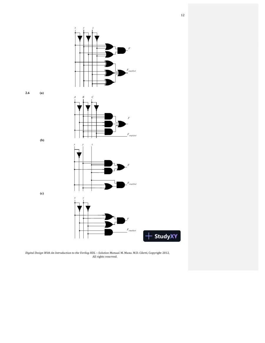 Solution Manual For Digital Design, 5th Edition, page 12
