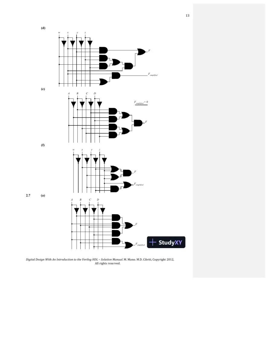 Solution Manual For Digital Design, 5th Edition, page 13