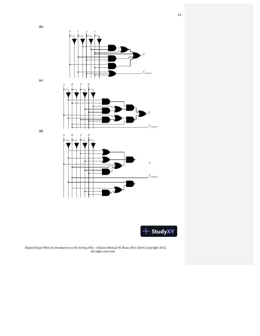 Solution Manual For Digital Design, 5th Edition, page 14