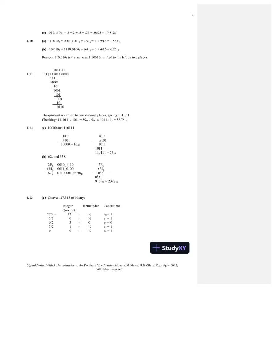 Solution Manual For Digital Design, 5th Edition, page 3