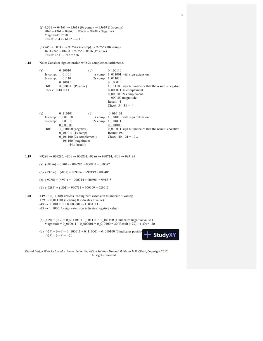 Solution Manual For Digital Design, 5th Edition, page 5