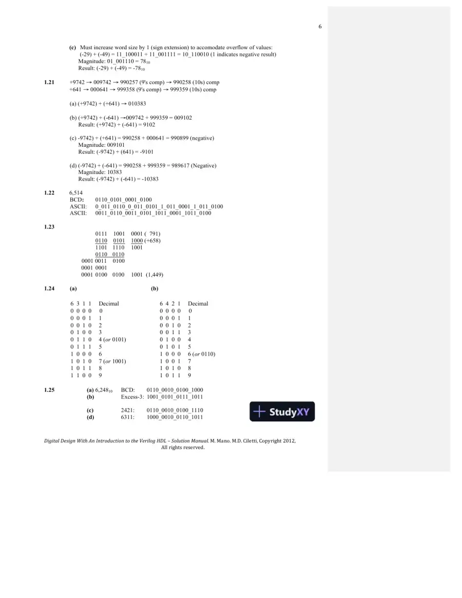 Solution Manual For Digital Design, 5th Edition, page 6