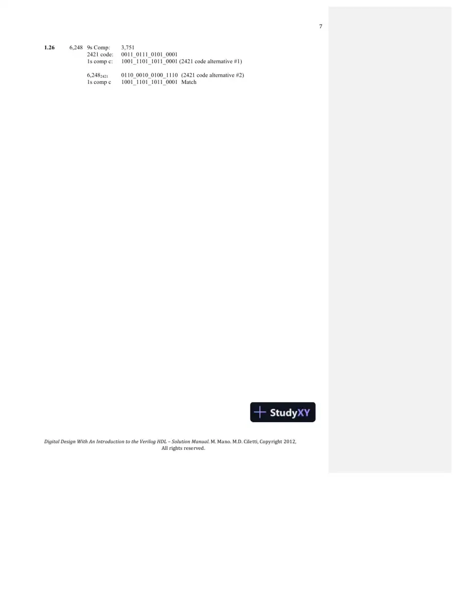 Solution Manual For Digital Design, 5th Edition, page 7