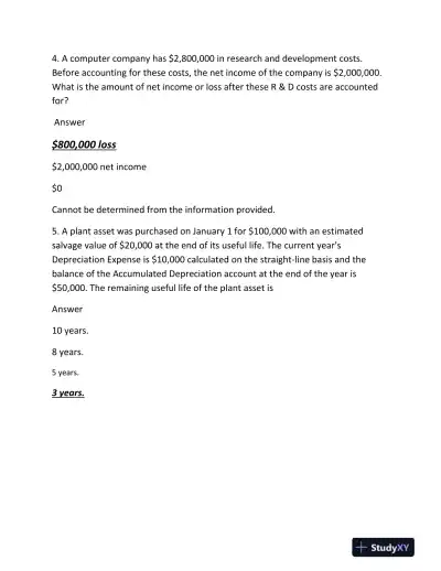 ACC 557 Comprehensive Final Exam: Financial Accounting and Reporting - Page 3 preview image