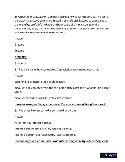 ACC 557 Comprehensive Final Exam: Financial Accounting and Reporting - Page 6 preview image