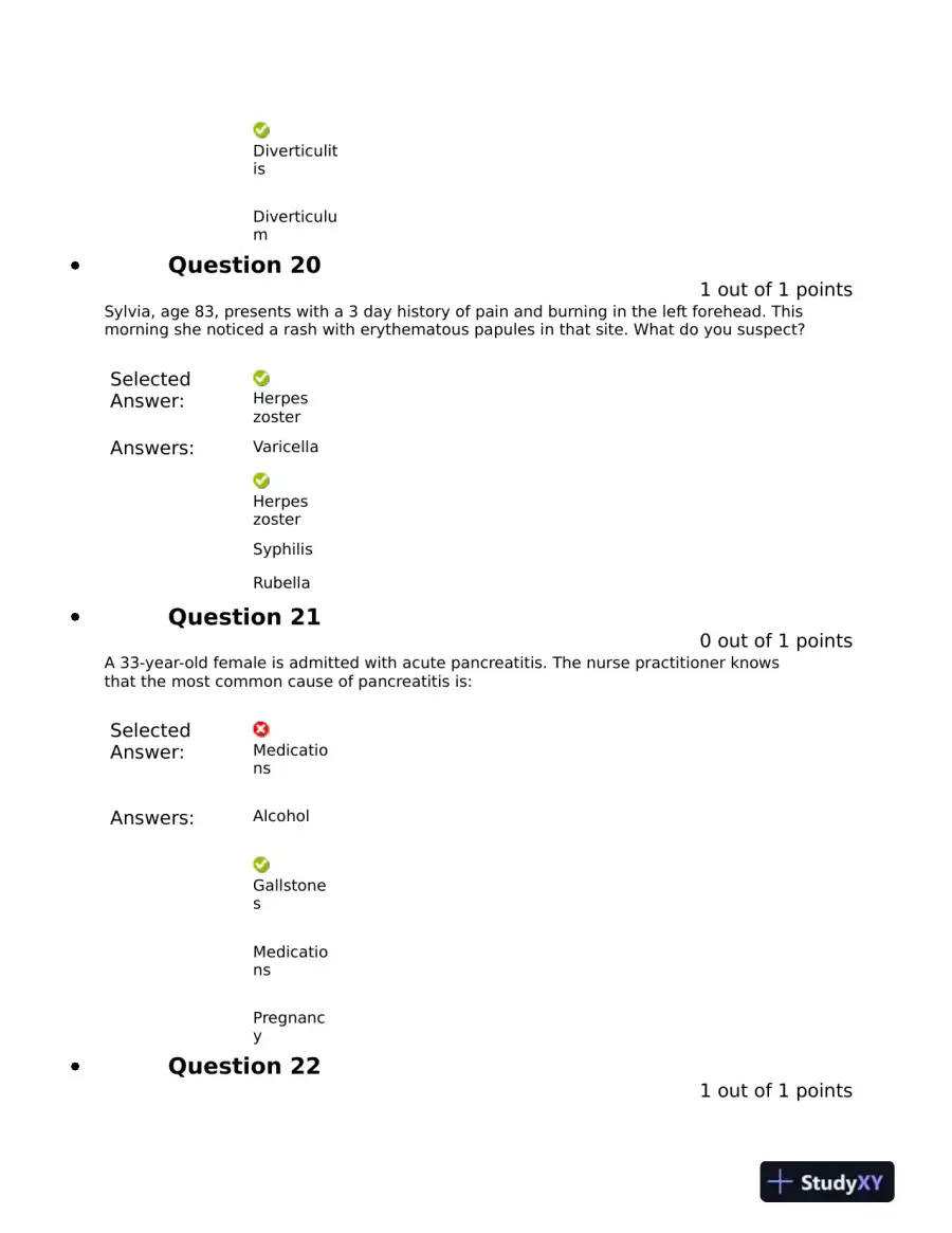 NRNP6531 Clinical Analysis Final Exam Mid Exam With Answers (721 Solved Questions), page 11