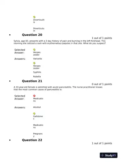 NRNP6531 Clinical Analysis Final Exam Mid Exam With Answers (721 Solved Questions) - Page 11 preview image