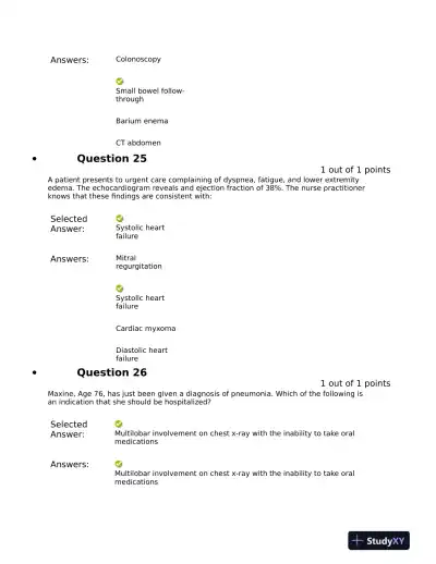NRNP6531 Clinical Analysis Final Exam Mid Exam With Answers (721 Solved Questions) - Page 13 preview image