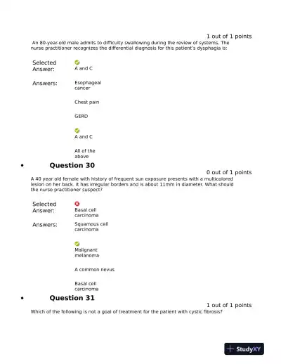 NRNP6531 Clinical Analysis Final Exam Mid Exam With Answers (721 Solved Questions) - Page 15 preview image