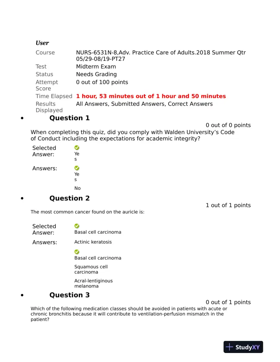 NRNP6531 Clinical Analysis Final Exam Mid Exam With Answers (721 Solved Questions), page 3