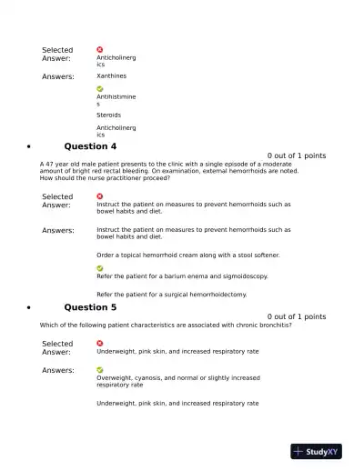 NRNP6531 Clinical Analysis Final Exam Mid Exam With Answers (721 Solved Questions) - Page 4 preview image