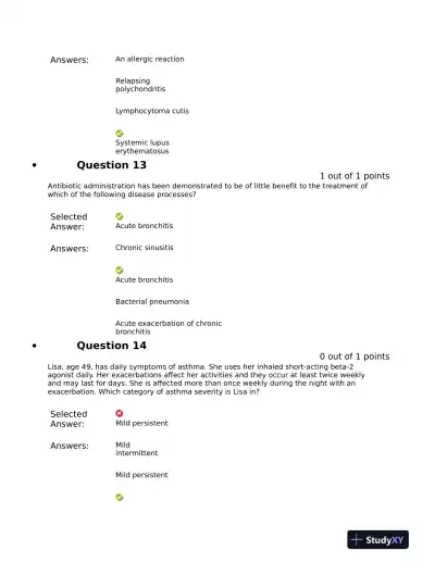 NRNP6531 Clinical Analysis Final Exam Mid Exam With Answers (721 Solved Questions) - Page 8 preview image