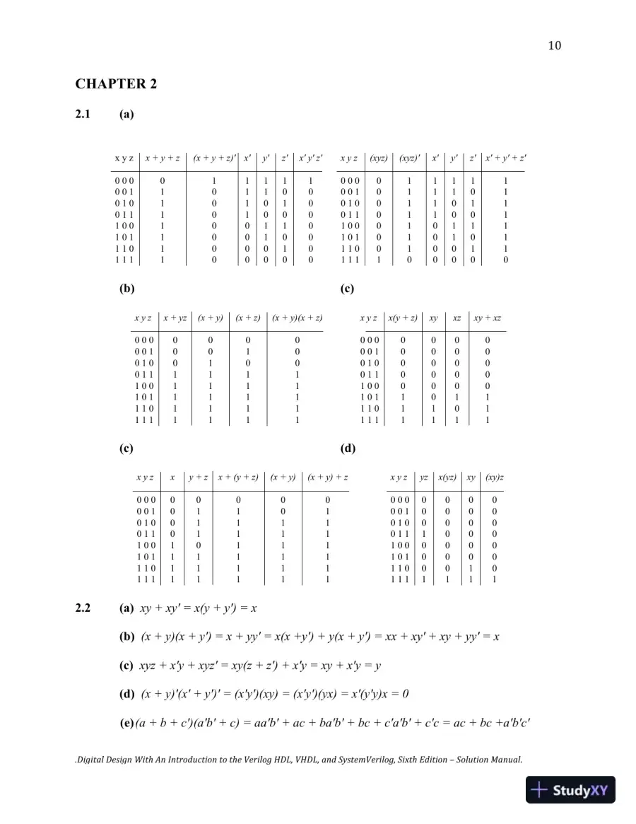 Digital Design: With an Introduction to the Verilog HDL, VHDL, and SystemVerilog, 6th Edition Solution Manual, page 11