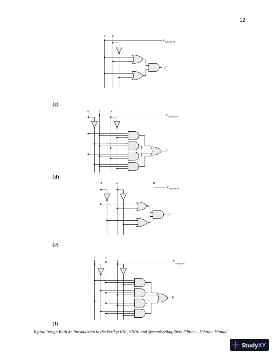 Digital Design: With an Introduction to the Verilog HDL, VHDL, and SystemVerilog, 6th Edition Solution Manual, page 13