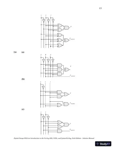 Digital Design: With an Introduction to the Verilog HDL, VHDL, and SystemVerilog, 6th Edition Solution Manual - Page 14 preview image