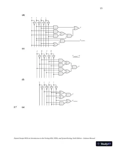 Digital Design: With an Introduction to the Verilog HDL, VHDL, and SystemVerilog, 6th Edition Solution Manual - Page 16 preview image