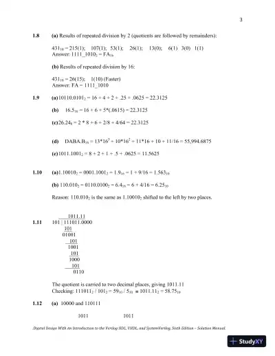 Digital Design: With an Introduction to the Verilog HDL, VHDL, and SystemVerilog, 6th Edition Solution Manual - Page 4 preview image
