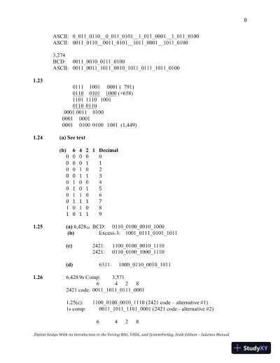 Digital Design: With an Introduction to the Verilog HDL, VHDL, and SystemVerilog, 6th Edition Solution Manual - Page 9 preview image