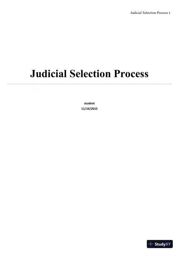 An Analysis of Judicial Selection Processes: A Comparison Between New Jersey and Montana - Page 1 preview image