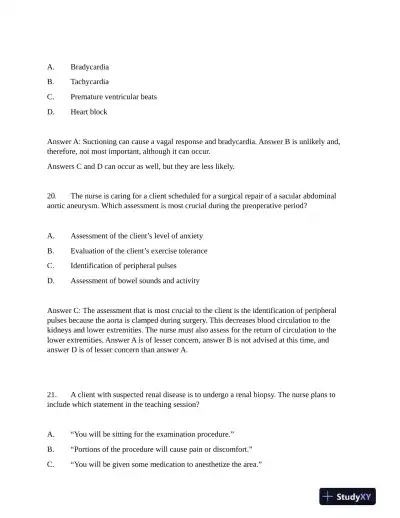 NCLEX Critical Care Practice Exam With Answers (200 Solved Questions) - Page 10 preview image
