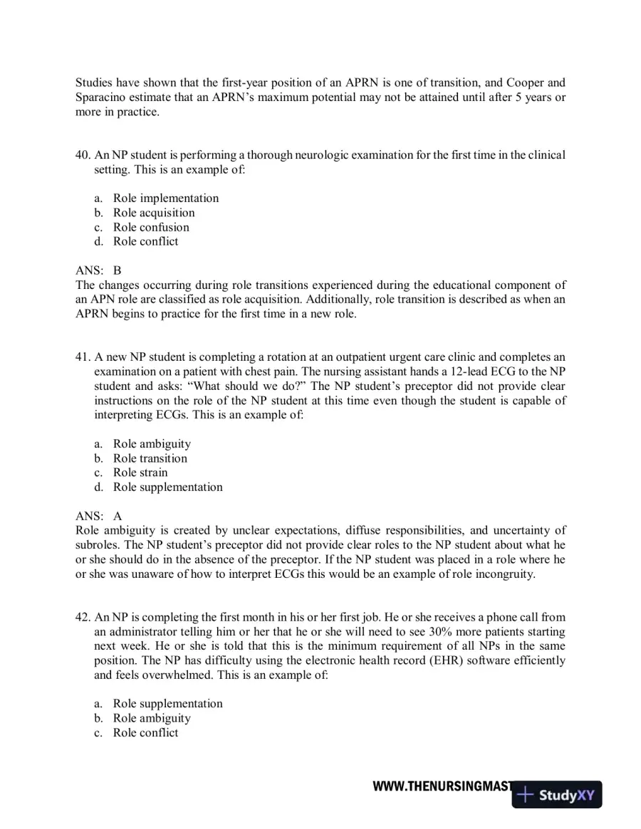 Test Bank For Hamric and Hanson's Advanced Practice Nursing, 6th Edition, page 15