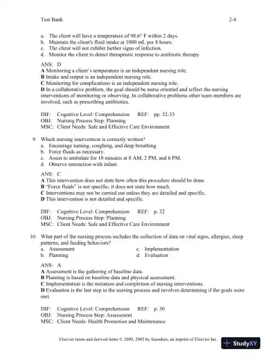 Maternal-Child Nursing 3rd Edition Test Bank - Page 14 preview image