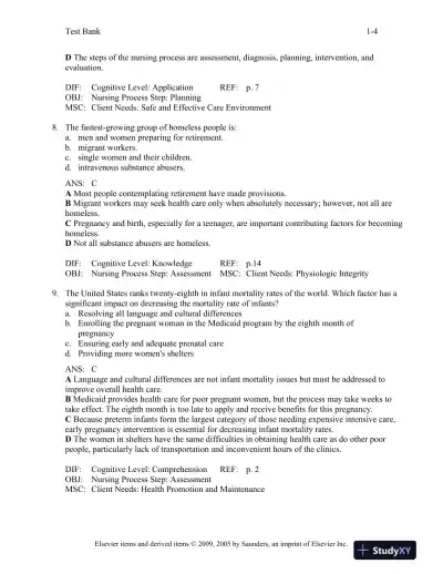 Maternal-Child Nursing 3rd Edition Test Bank - Page 5 preview image