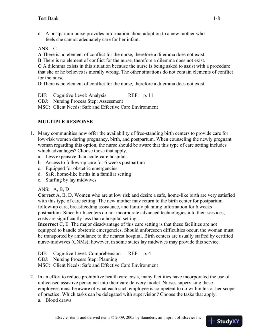 Maternal-Child Nursing 3rd Edition Test Bank, page 9