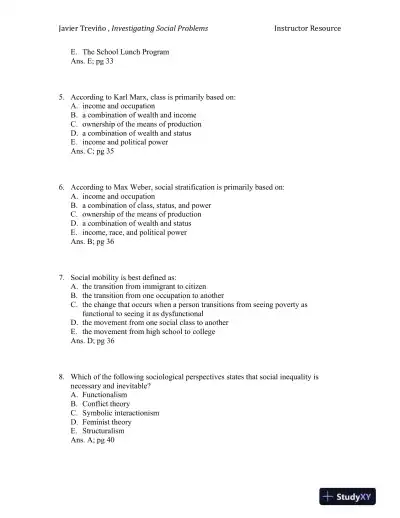 Investigating Social Problems 1st Edition Test Bank - Page 14 preview image