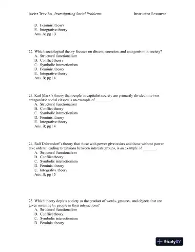 Investigating Social Problems 1st Edition Test Bank - Page 7 preview image
