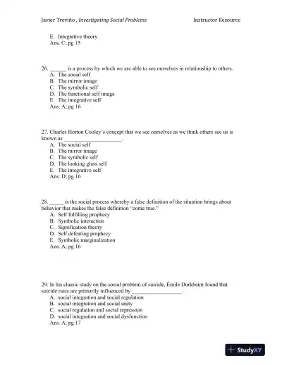 Investigating Social Problems 1st Edition Test Bank - Page 8 preview image