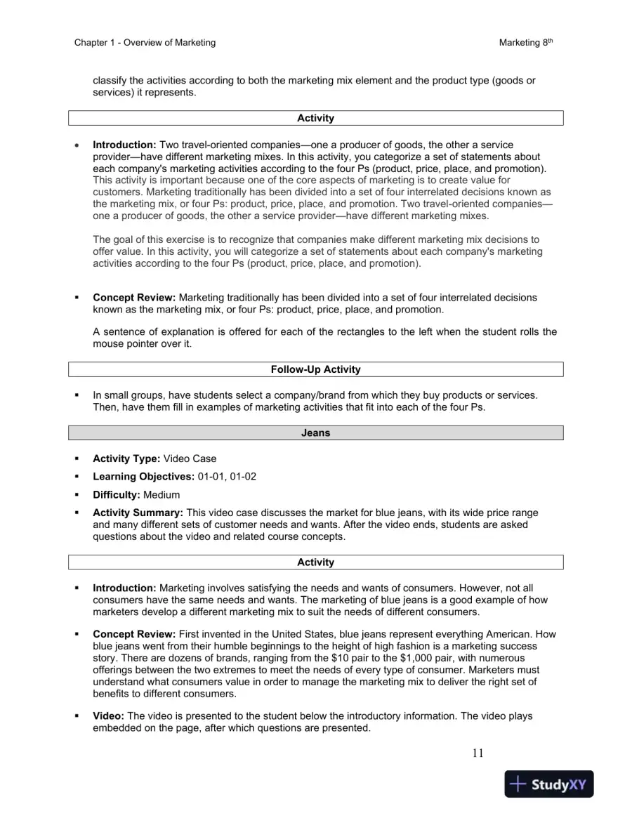 Solution Manual for Marketing, 8th Edition, page 12