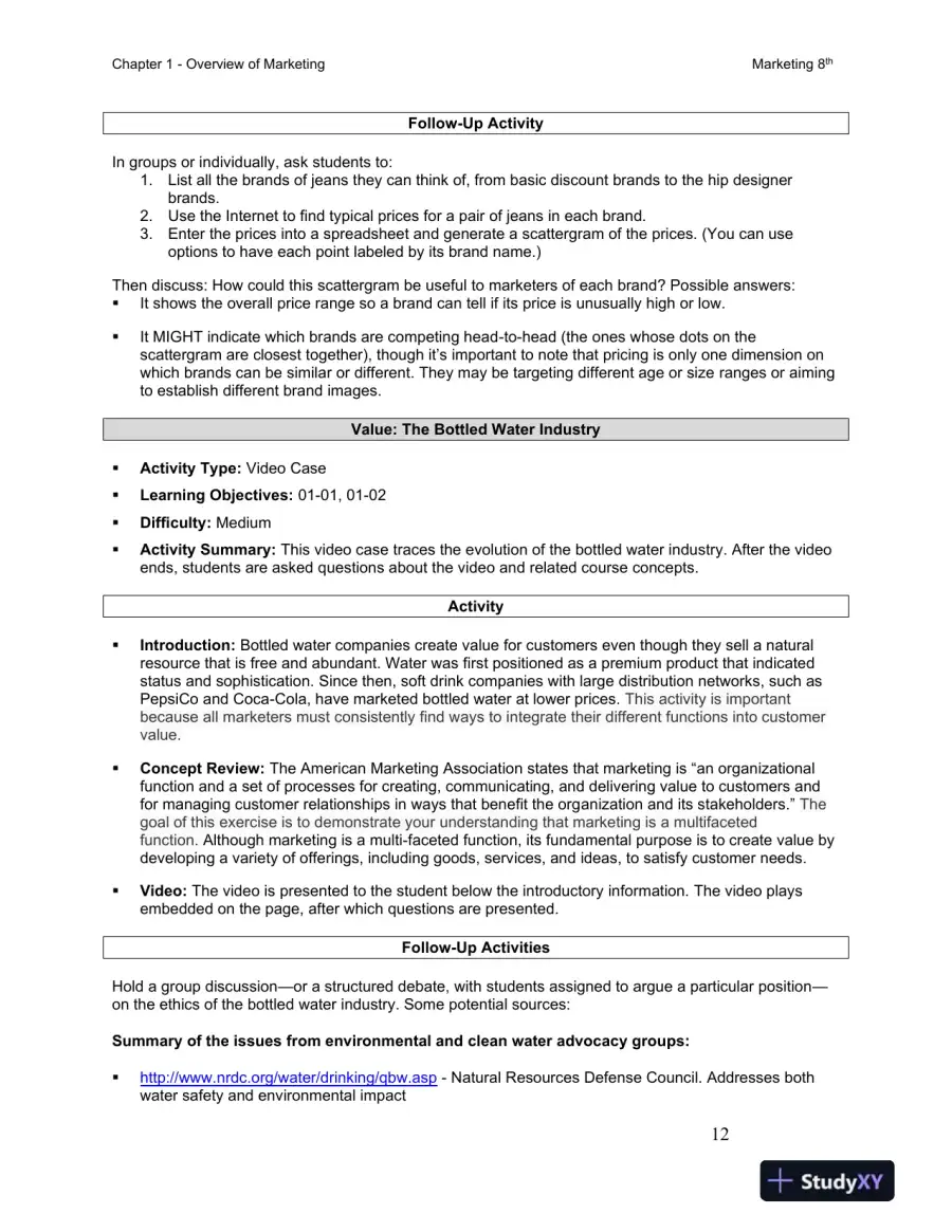 Solution Manual for Marketing, 8th Edition, page 13