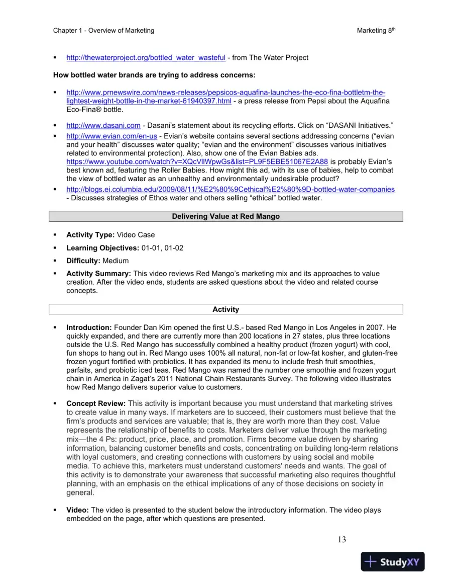 Solution Manual for Marketing, 8th Edition, page 14