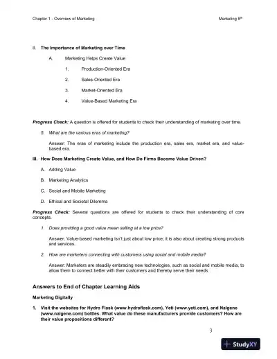 Solution Manual for Marketing, 8th Edition - Page 4 preview image