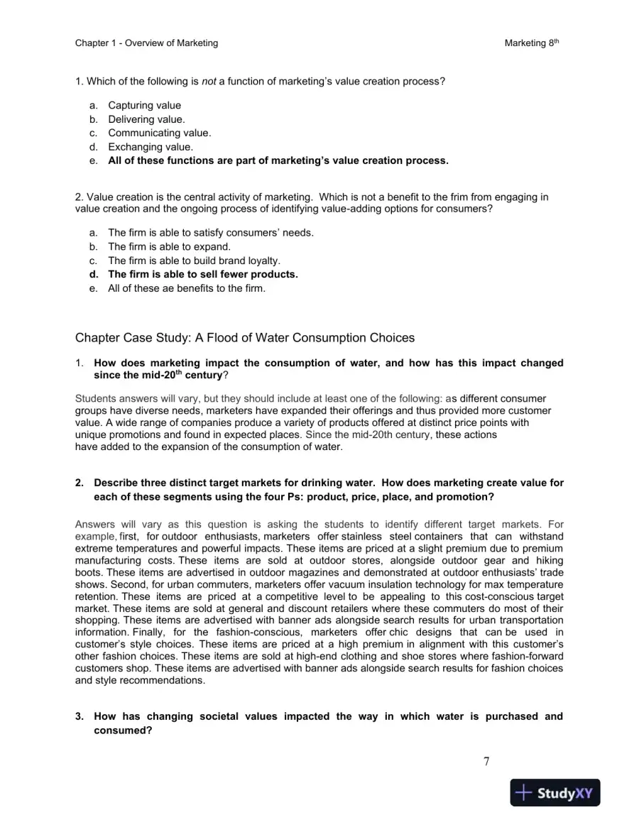 Solution Manual for Marketing, 8th Edition, page 8