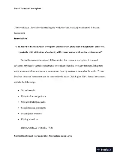 Social Issue and Workplace - Page 3 preview image