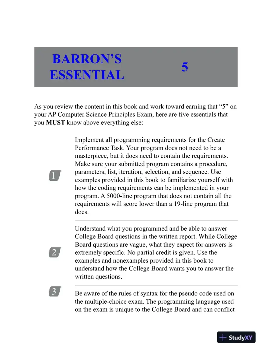 AP Computer Science Principles Premium, 2023: 6 Practice Tests (2022), page 15