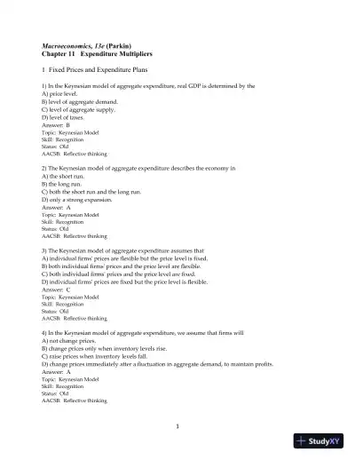 Test Bank for Macroeconomics, 13th Edition - Page 1 preview image