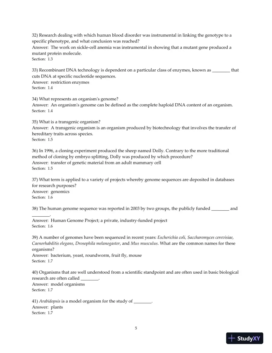 Concepts of Genetics, 11th Edition Test Bank, page 6