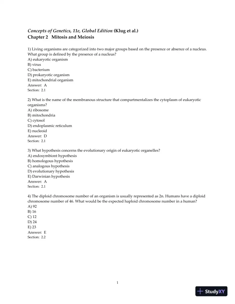 Concepts of Genetics, 11th Edition Test Bank, page 8