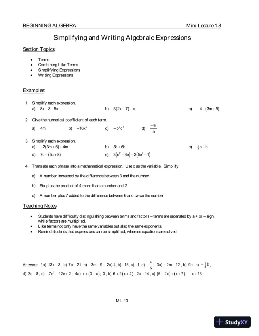 Solution Manual for Beginning Algebra with Applications and Visualization, 3rd Edition, page 13