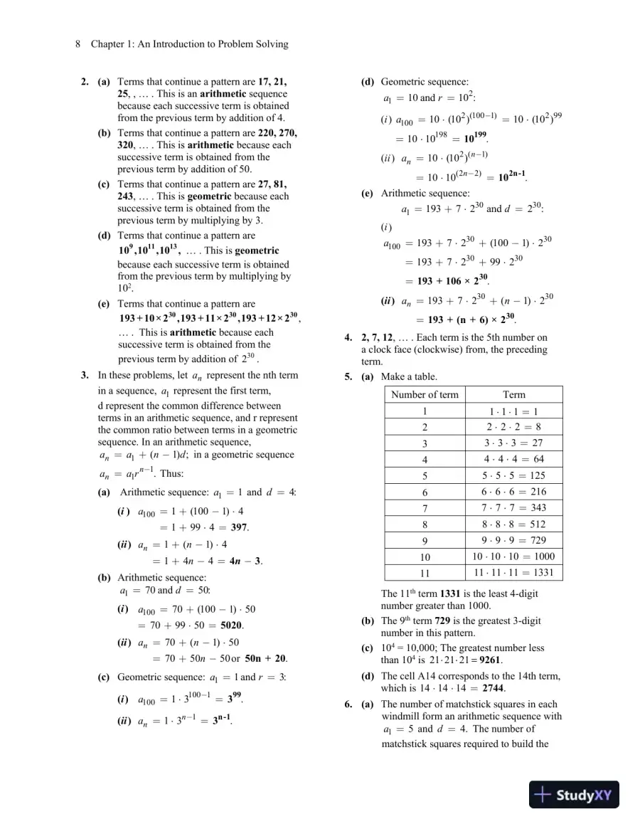 Solution Manual for A Problem Solving Approach to Mathematics for Elementary School Teachers, 13th Edition, page 11