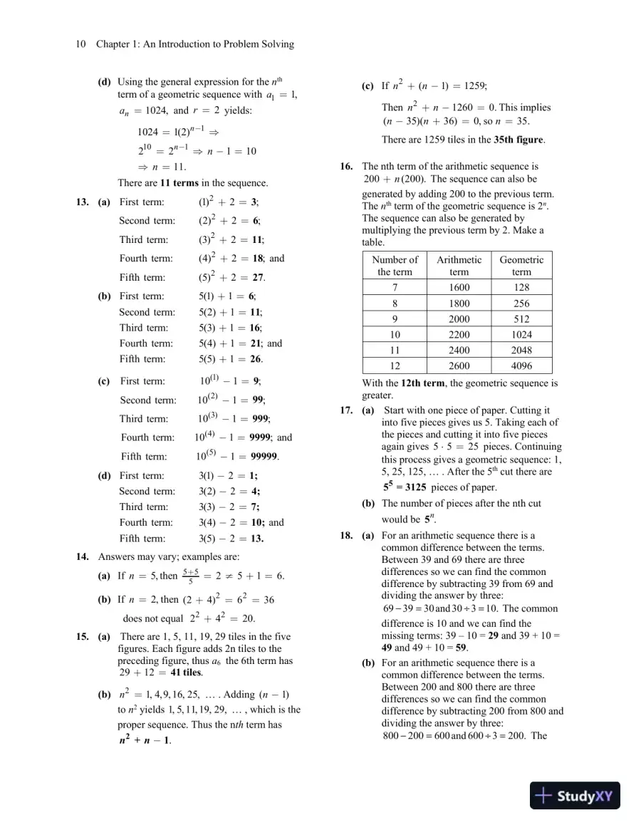 Solution Manual for A Problem Solving Approach to Mathematics for Elementary School Teachers, 13th Edition, page 13