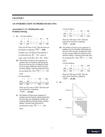 Solution Manual for A Problem Solving Approach to Mathematics for Elementary School Teachers, 13th Edition - Page 4 preview image