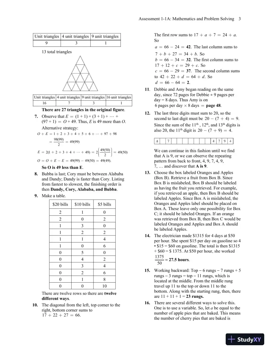 Solution Manual for A Problem Solving Approach to Mathematics for Elementary School Teachers, 13th Edition, page 6