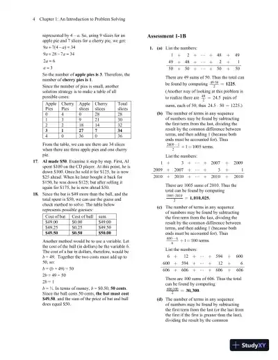 Solution Manual for A Problem Solving Approach to Mathematics for Elementary School Teachers, 13th Edition - Page 7 preview image