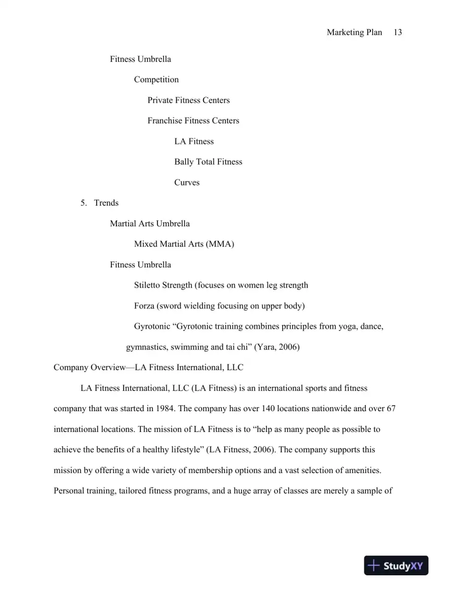 MBA570 Marketing Plan: Elite Martial Arts and Fitness - University of Phoenix, page 14